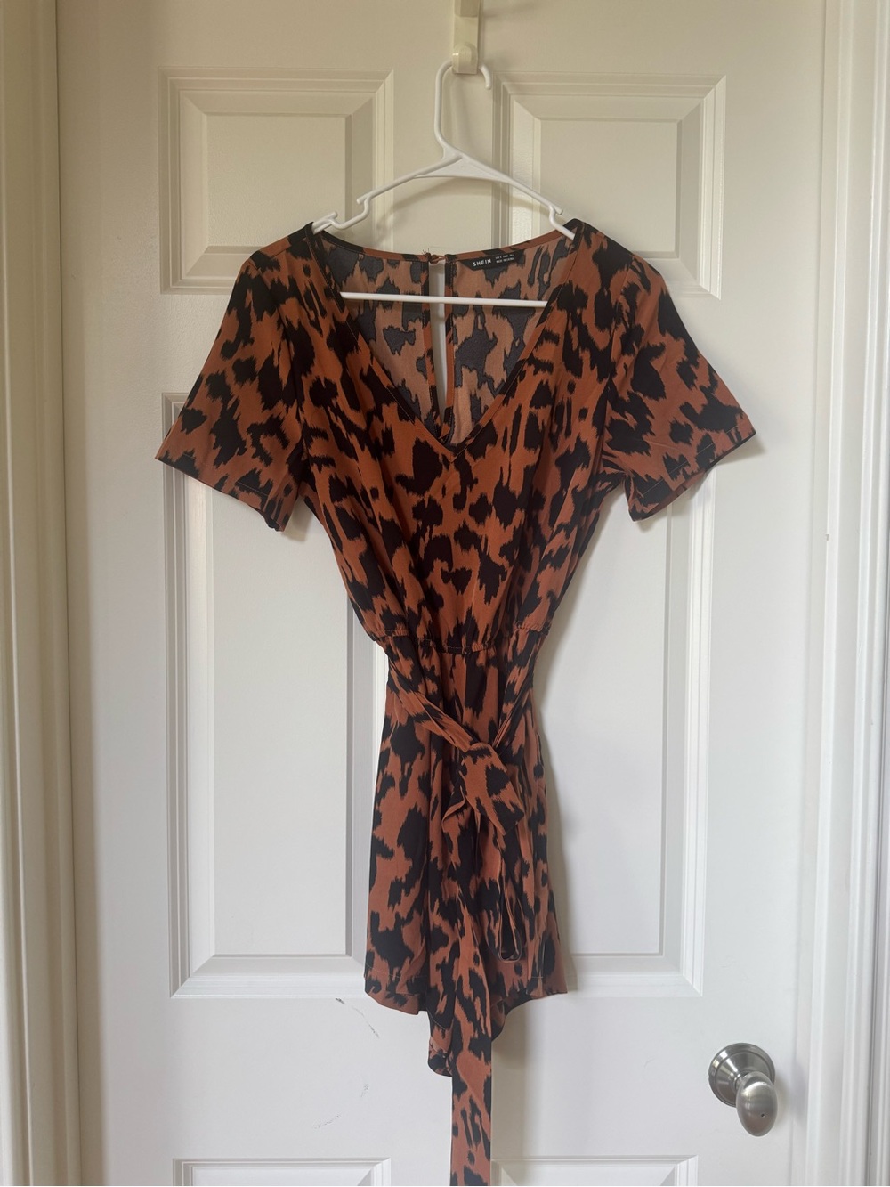 Animal Print Romper in Brown and Black